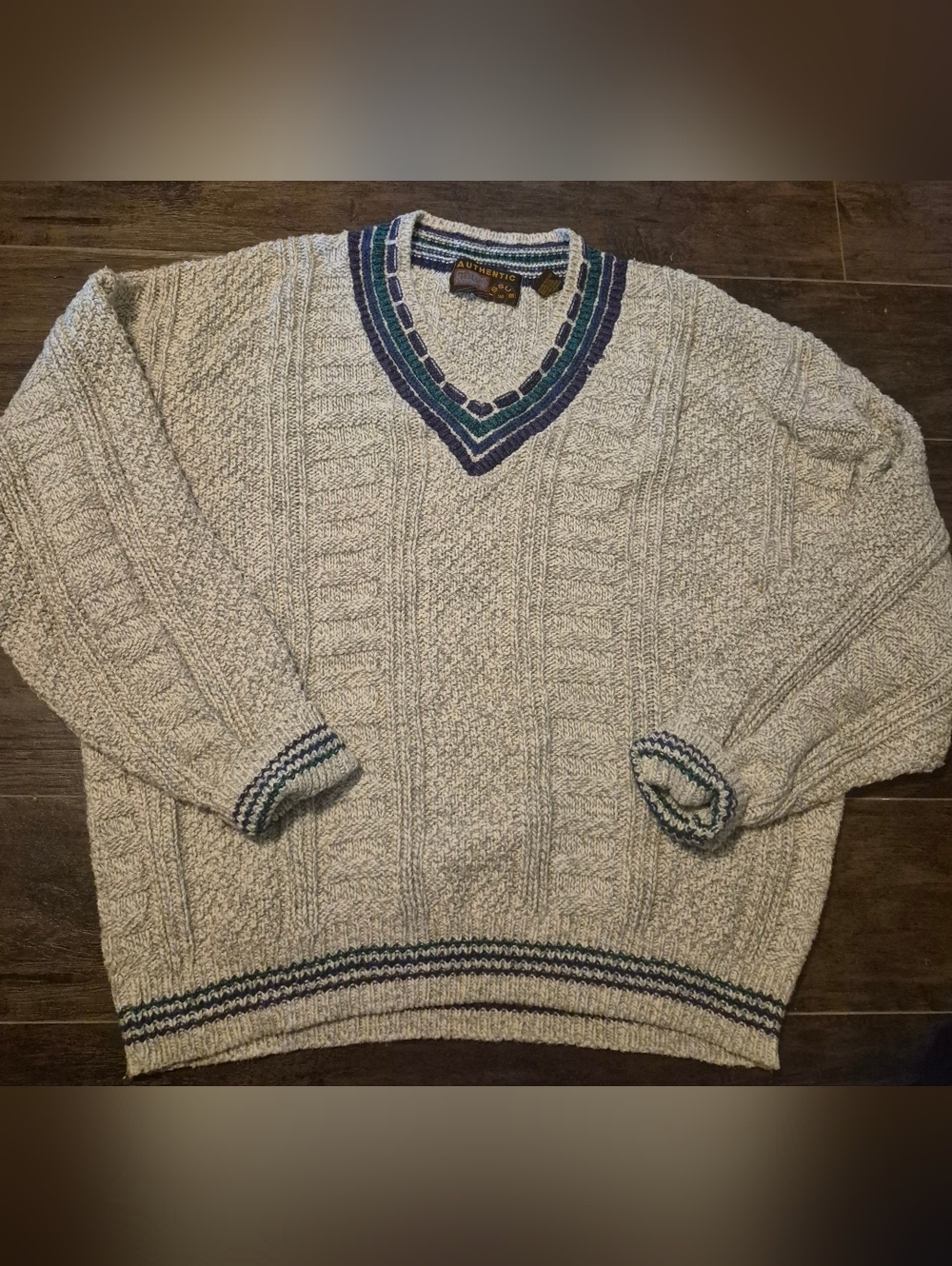 Vintage Authentic Brand knitted cottagecore grandpa style cotton sweater Size XL